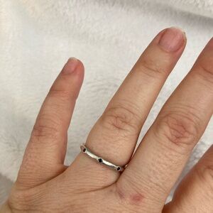 Stackable sterling g silver lab created sapphire ring